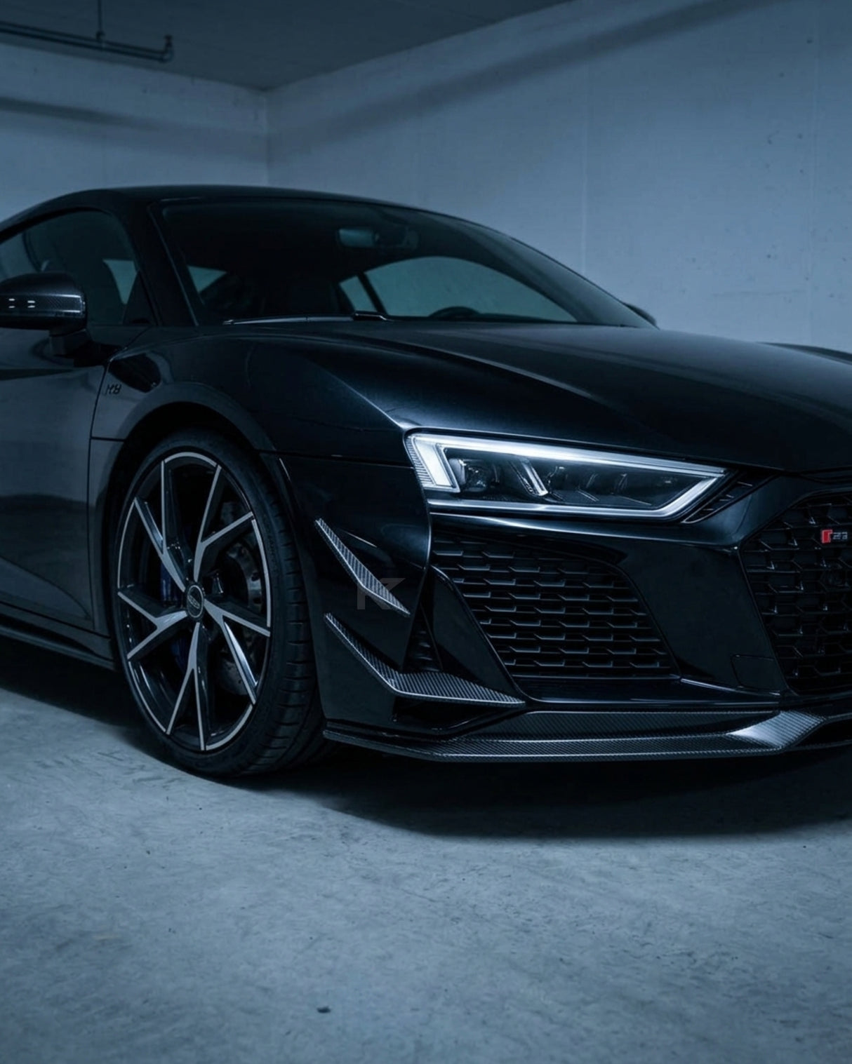 2022–2023 Audi R8 V10 GT & Performance Coupe P-Style Front Bumper Canards – Dry Carbon Fiber
