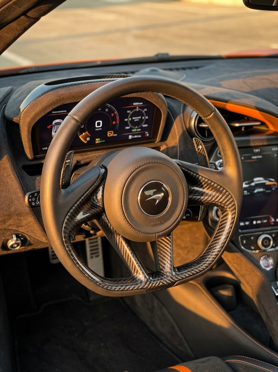 McLaren 720S Spider Carbon Fiber Steering Wheel Trim Cover 2017 - 2019