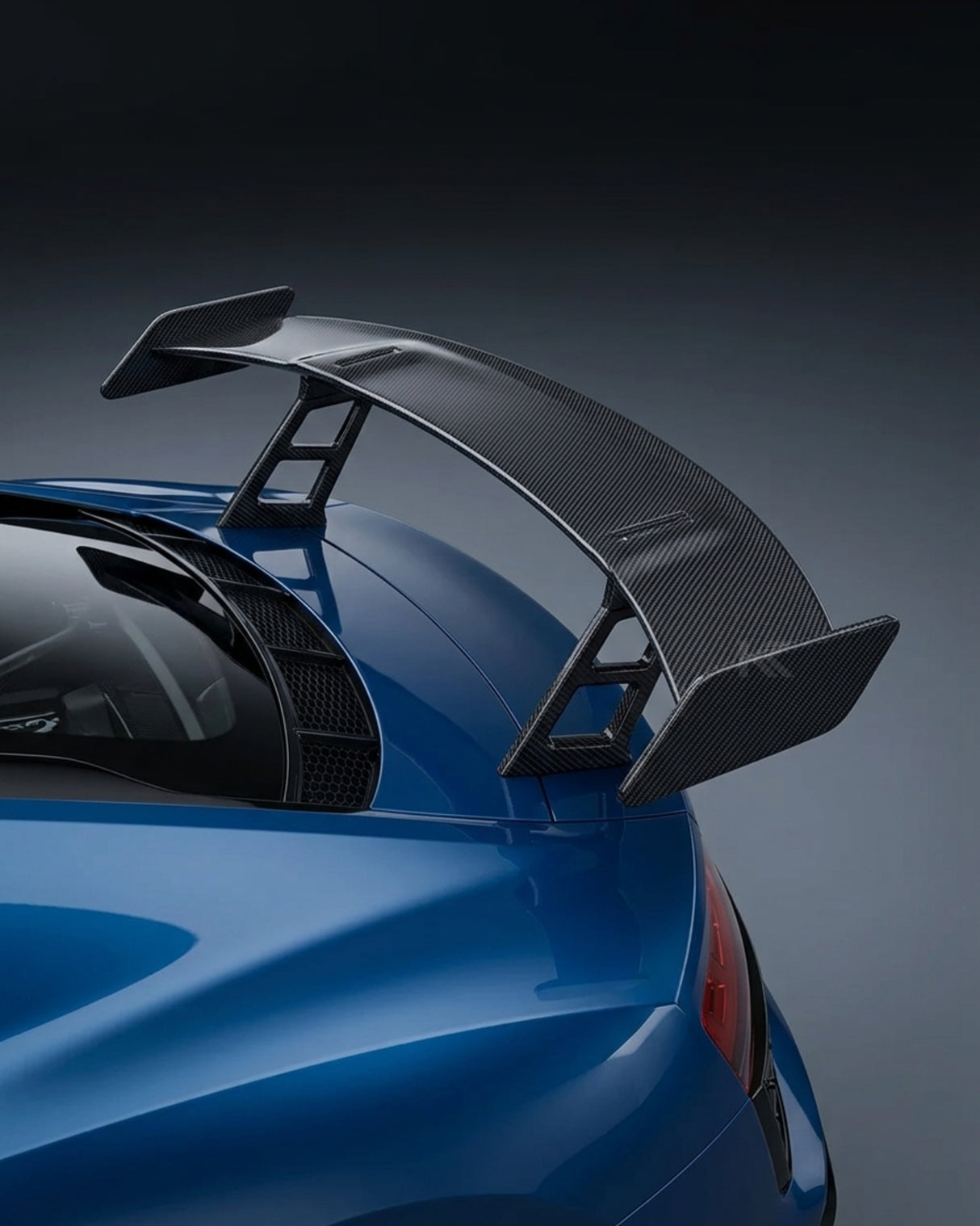 2019–2023 Audi R8 V10 Coupe M-Style High Rear Wing Spoiler – Dry Carbon Fiber