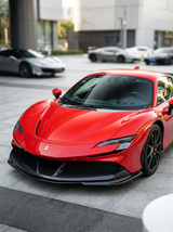 2019+ Ferrari SF90 OEM Style Bolt-On Front Bumper - Dry Carbon Fiber
