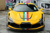 2019-2024 Ferrari F8 MSY Style Autoclave Carbon Fiber Front Hood Vent Trims