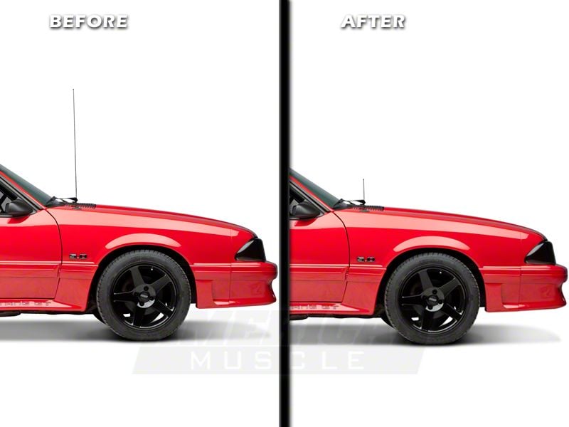 Speedform Fixed Black Antenna; 8-Inch (79-93 Mustang)
