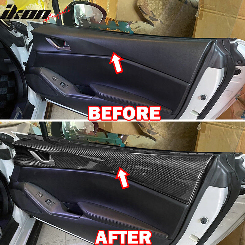 2016-2025 Mazda MX-5 Miata Carbon Fiber 4PCS Interior Door Panel Trim