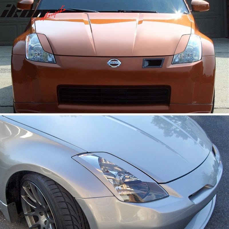 2003-2008 Nissan 350Z 2Dr Headlight Eyelids Eyebrows Cover ABS