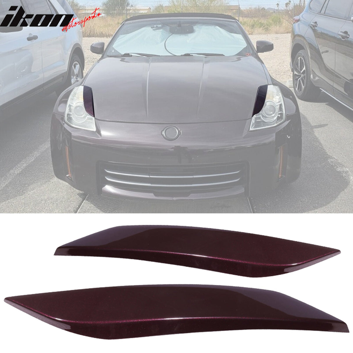2003-2008 Nissan 350Z 2Dr Headlight Eyelids Eyebrows Cover ABS