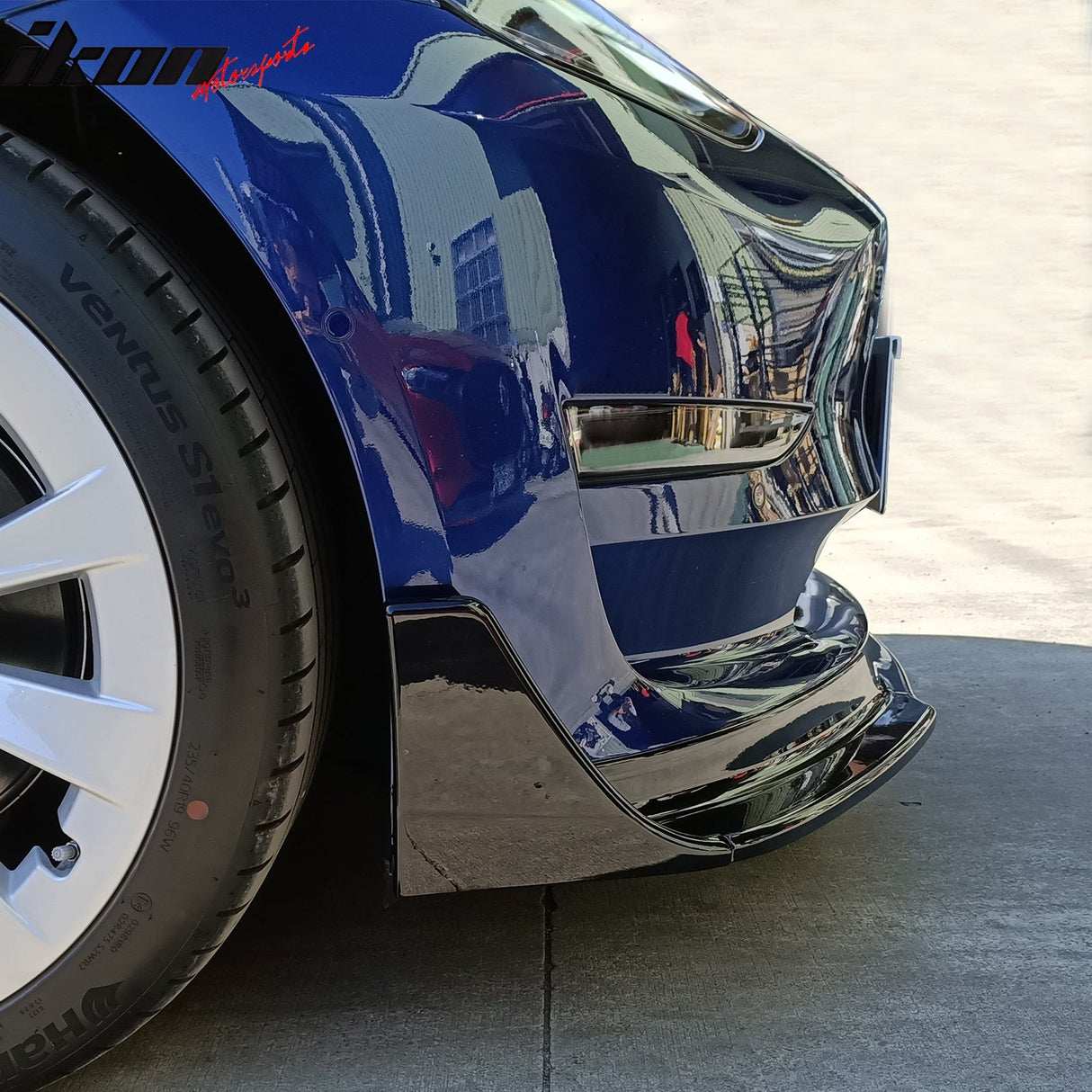 2017-2023 Tesla Model 3 V Style 5PCS Painted #PBSB Front Bumper Lip PP
