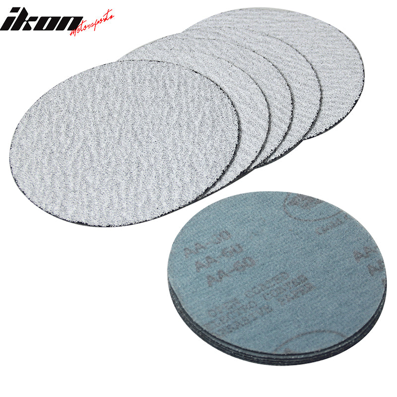 100PC 5in 127mm 60 Grit Auto Sanding Disc Sandpaper Sheets Sand Paper