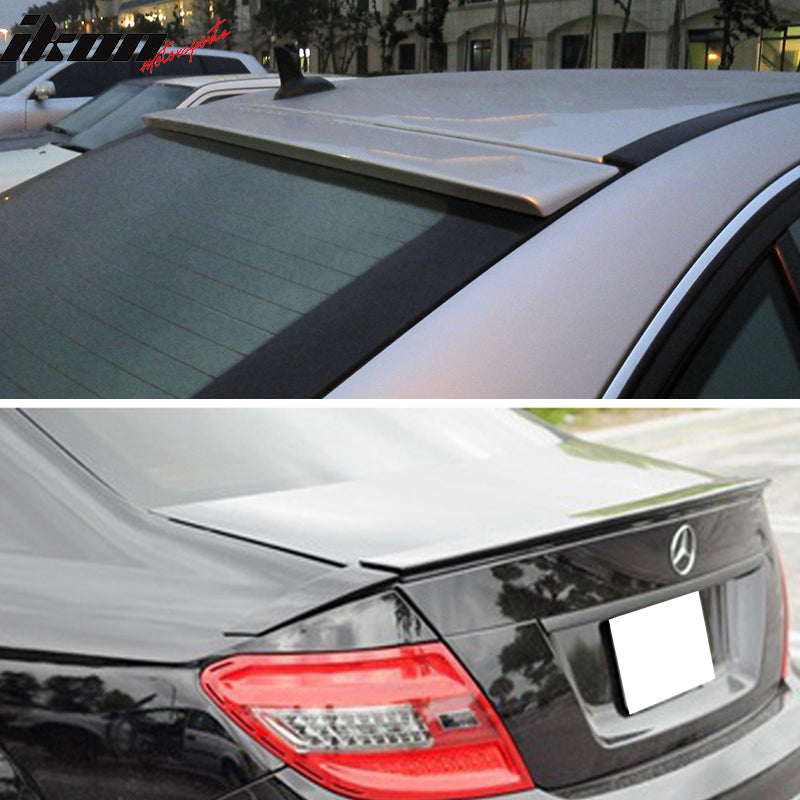 Fits 08-14 W204 B Type Trunk & OE Roof Wing #197 Obsidian Black