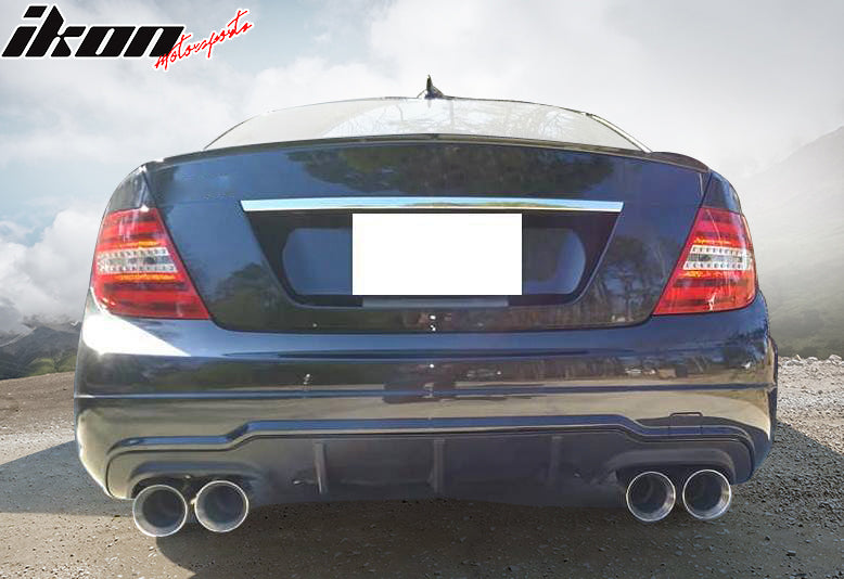 2012-2015 Mercedes Benz C204 LCI Sport Rear Bumper Diffuser Lip ABS