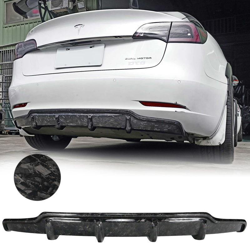 2017-2023 Tesla Model 3 V Style Rear Bumper Diffuser Carbon Fiber CF