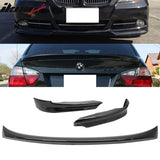 2006-2008 BMW E90 OE Style #668 Black Trunk Spoiler+Front Splitter ABS