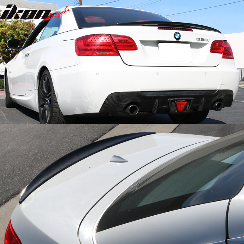 2007-2013 BMW E93 3 Series Convertible P Style Carbon CF Trunk Spoiler