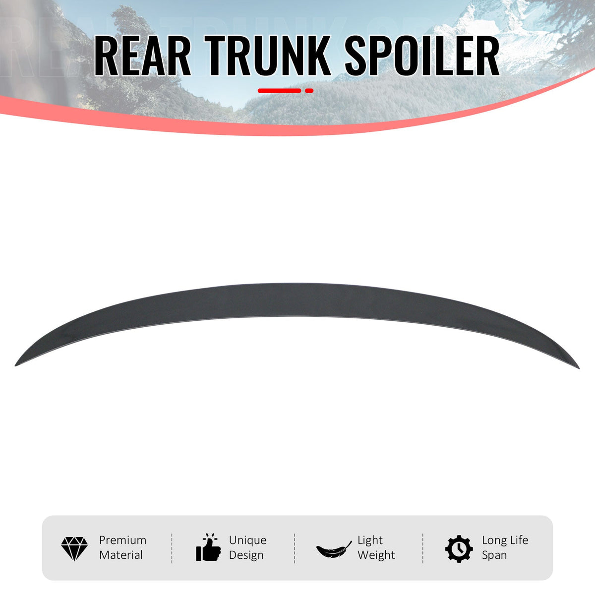 2009-2015 BMW F01 7-Series Duckbill Rear Trunk Deck Lid Spoiler Wing Lip AC Style Painted #A90 M27 N44 Dark Graphite Metallic ABS Plastic
