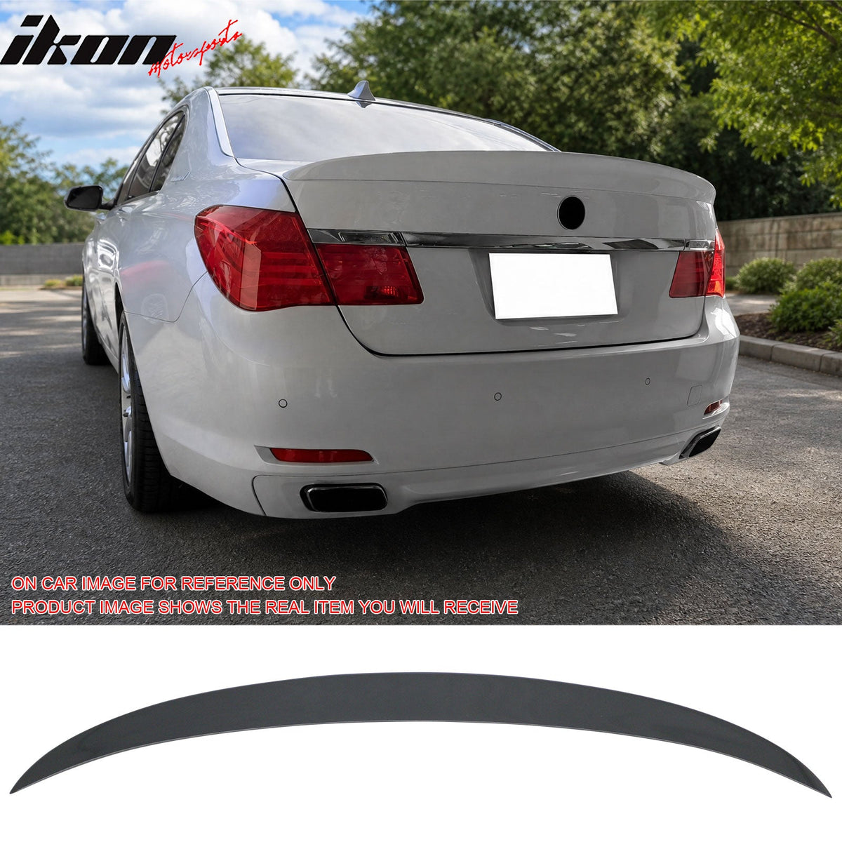 2009-2015 BMW F01 7-Series Duckbill Rear Trunk Deck Lid Spoiler Wing Lip AC Style Painted #A90 M27 N44 Dark Graphite Metallic ABS Plastic