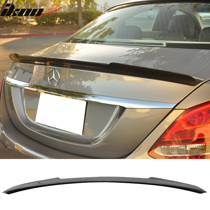 2015-2021 Benz W205 C Class Sedan V Style Carbon Fiber Trunk Spoiler