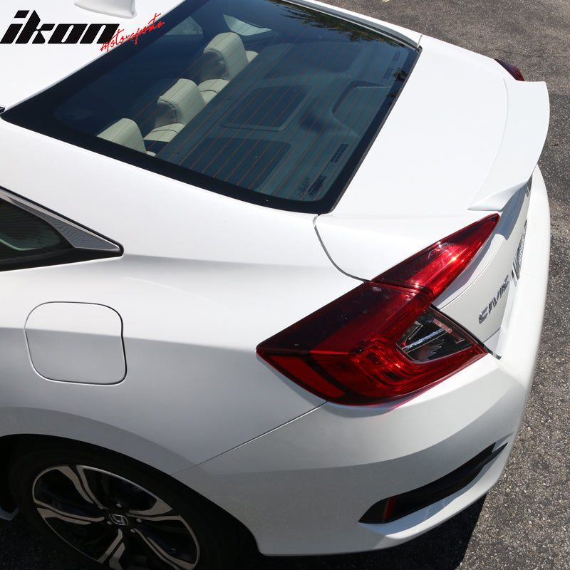 2016-2021 Honda Civic X 10th FC 4Dr Sedan Gray Trunk Spoiler Wing FRP