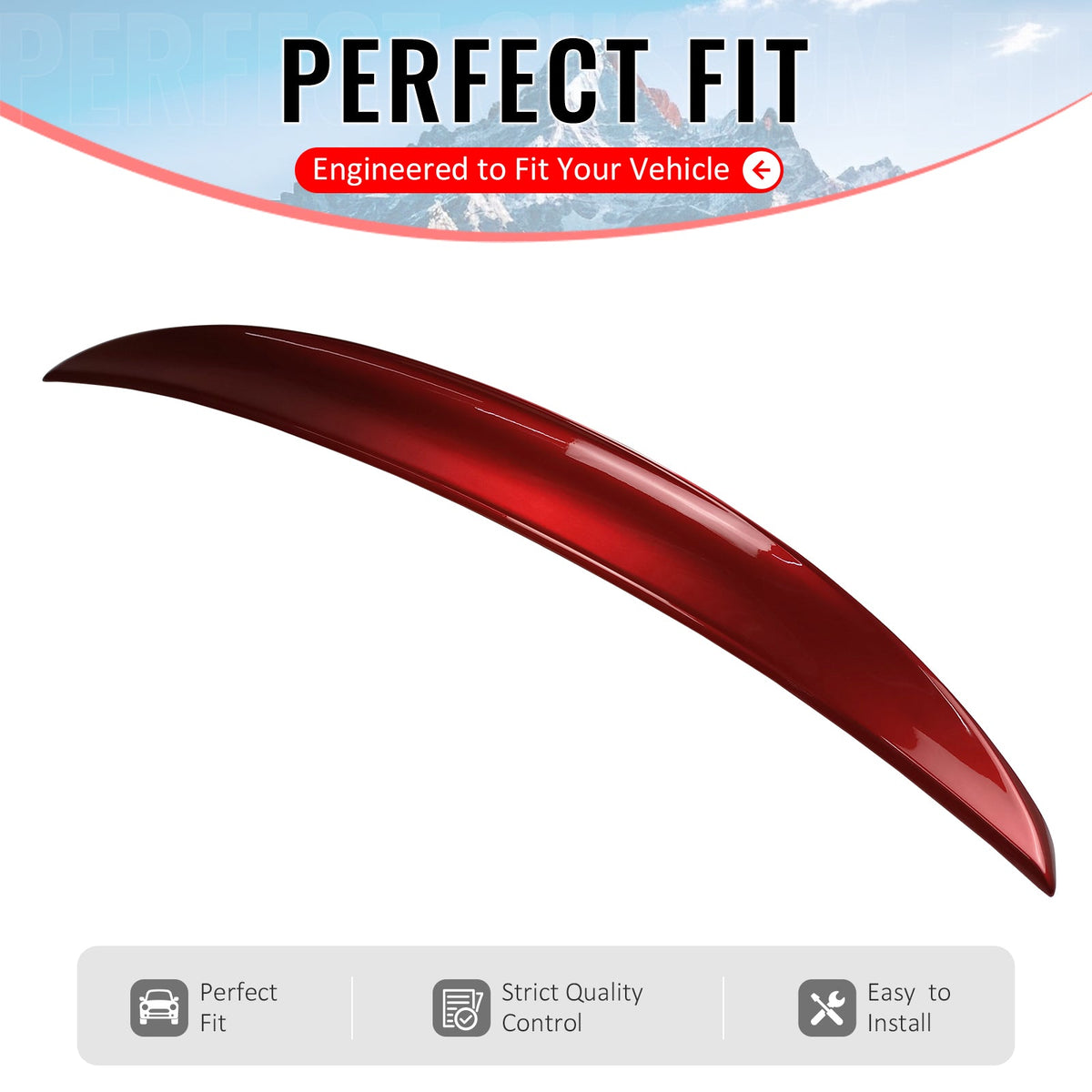Trunk Spoiler for Mazda MX-5 Miata 2016-2026 Performance Style #41V Red