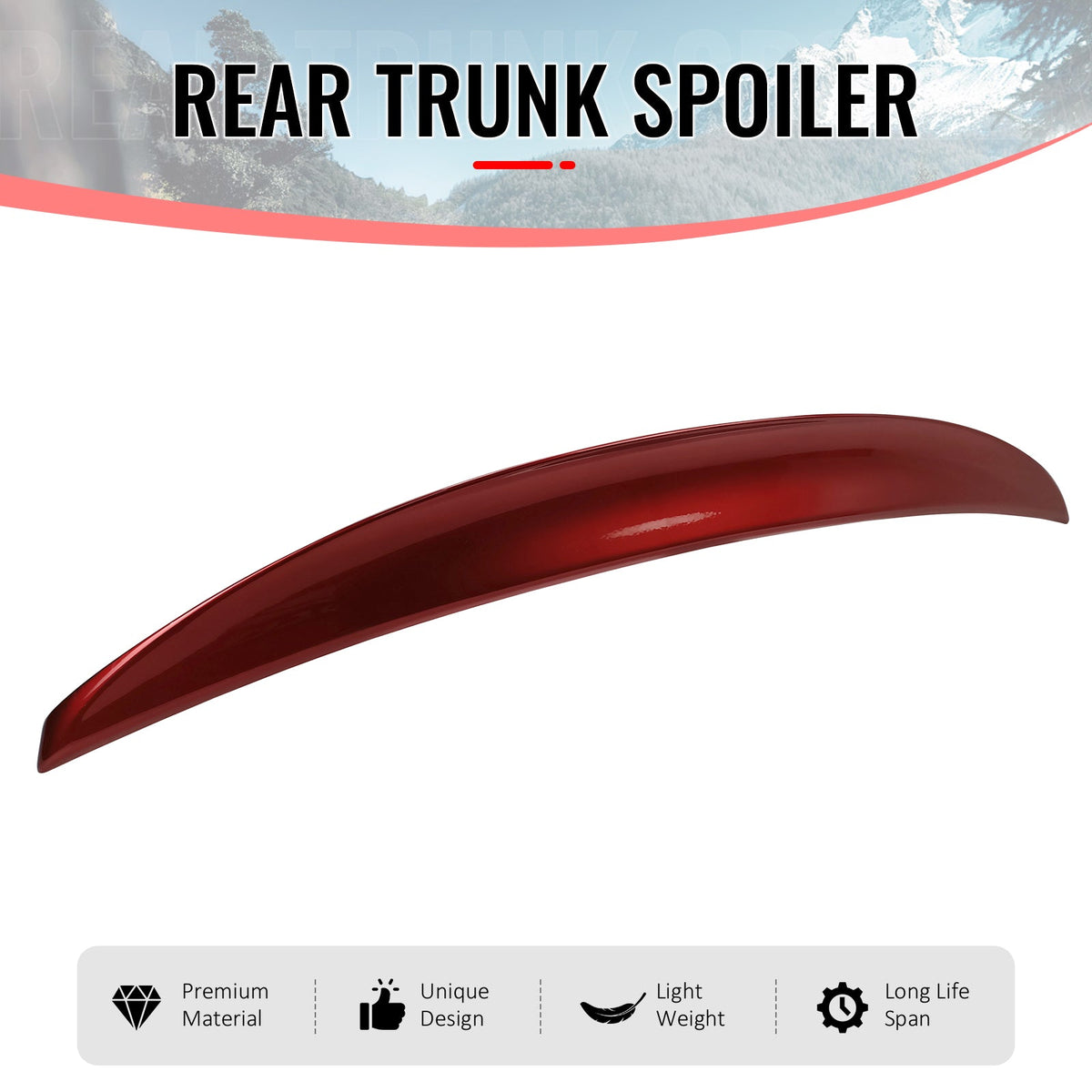 Trunk Spoiler for Mazda MX-5 Miata 2016-2026 Performance Style #41V Red