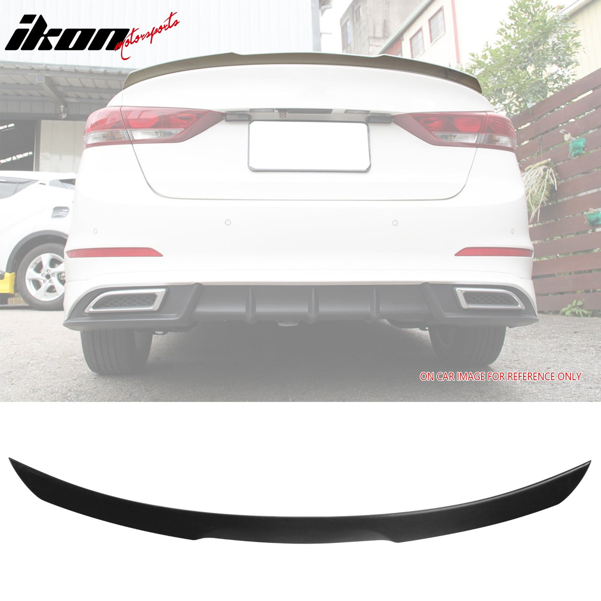 2016-2018 Hyundai Elantra 4Dr OE Style #EB Ebony Black Trunk Spoiler