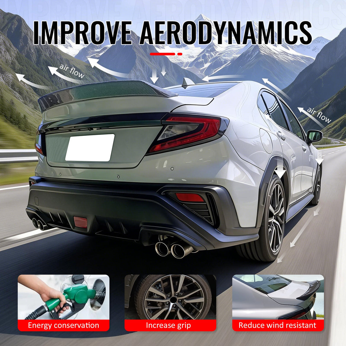 2022-2026 Subaru WRX VB 5th D Style Rear Trunk Spoiler Carbon Fiber CF