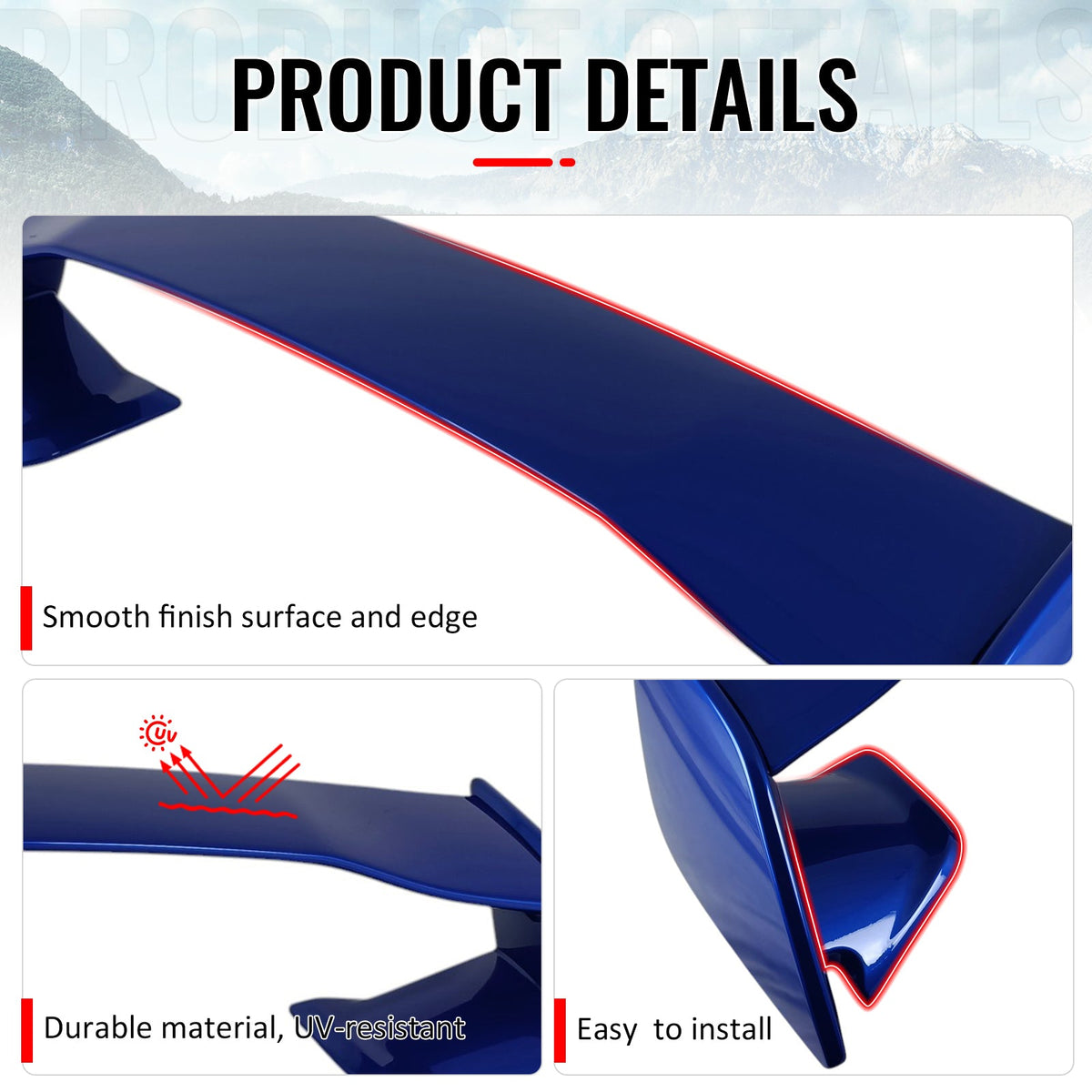 2022-2026 Subaru WRX VB STI Style Painted #DCK Red 5PCS Trunk Spoiler