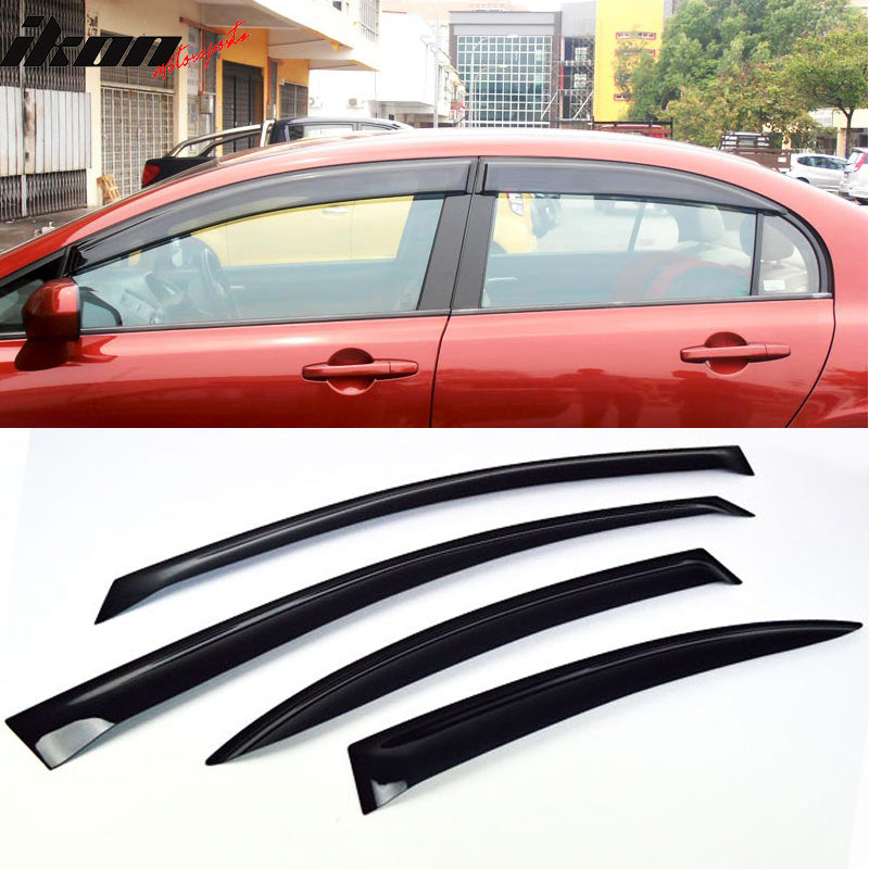 2006-2011 Honda Civic Sedan Window Visors Polycarbonate