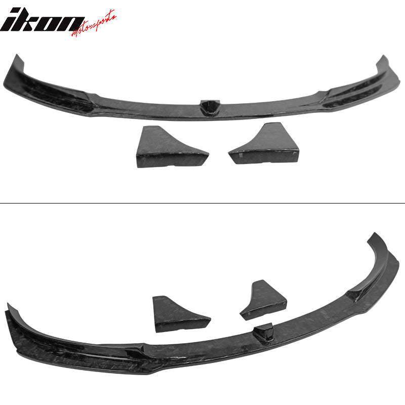 2017-2023 Tesla Model 3 V Front Bumper Lip 3PC - Forged Carbon Fiber