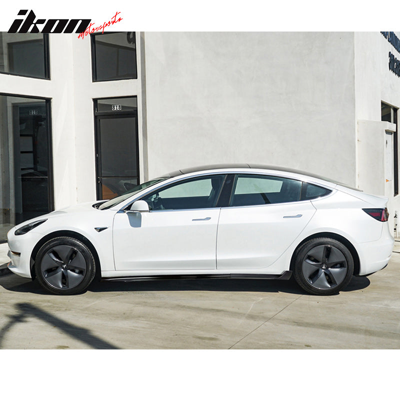 2017-2023 Tesla Model 3 V Matte Black Side Skirts Extension 6PC PP