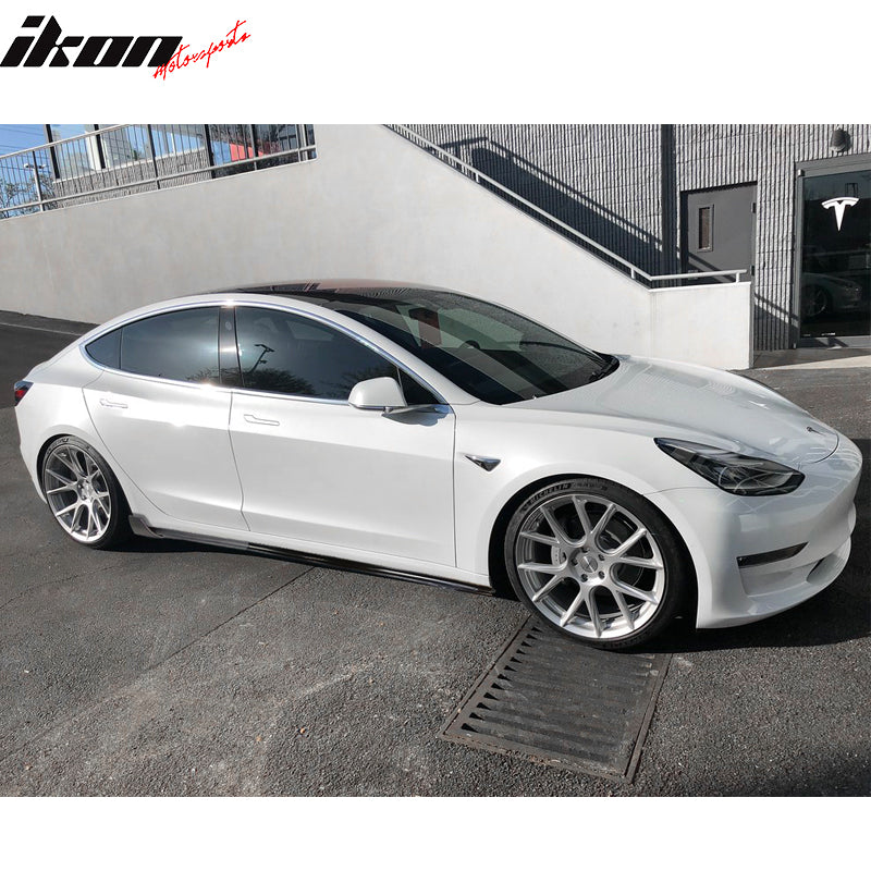 2017-2023 Tesla Model 3 Side Skirts Extension V Style Gloss Black 6PC