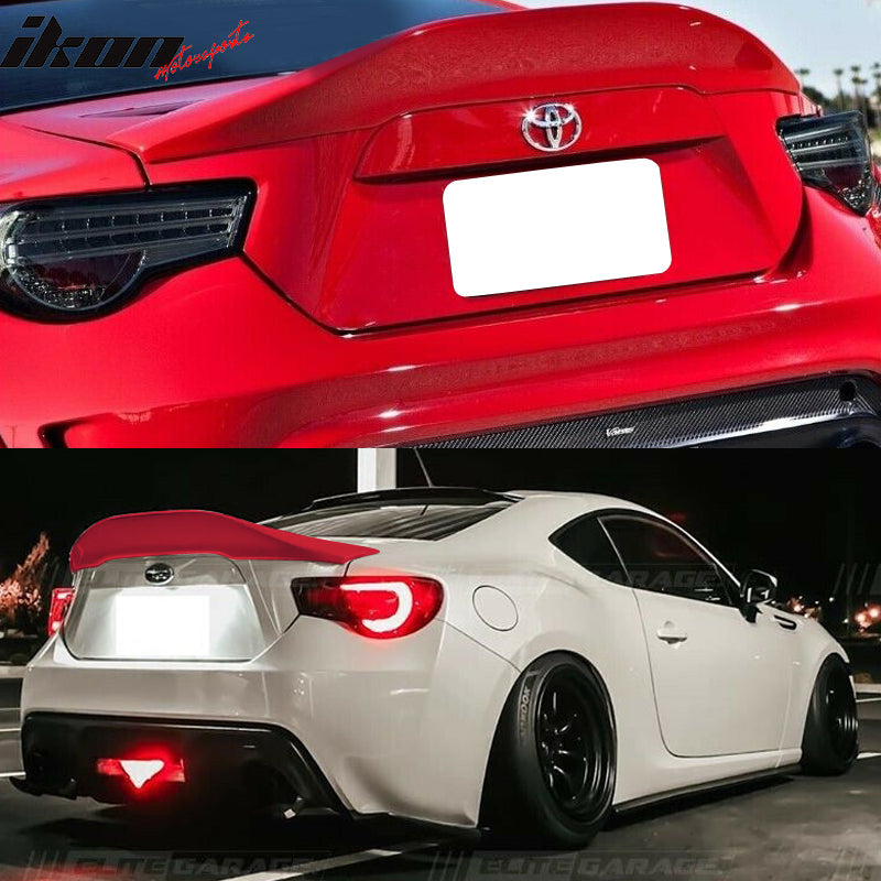 2013-2016 Scion FR-S & 2013-2020 Subaru BRZ & 2017-2020 Toyota 86 Duckbill Rear Trunk Deck Lid Spoiler Wing Lip L Style ABS Painted #M7Y Pure Red