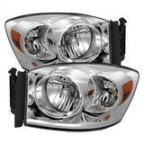 OE Dodge Ram 1500/Ram 2500/Ram 3500 06-08 Amber/Chrome XTune Crystal Headlights