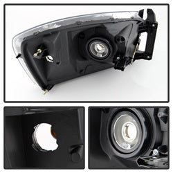 OE Dodge Ram 1500/Ram 2500/Ram 3500 06-08 Amber/Chrome XTune Crystal Headlights
