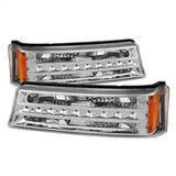 Akkon Chevrolet Avalanche 1500/Avalanche 2500/Silverado 1500/Silverado 1500 HD/Silverado 2500/Silverado 2500 HD/Silverado 3500 02-06 Will Not Work w/Body Cladding Models XTune LED Bumper Lights Chrome