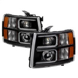 xTune Chevrolet Silverado 1500/Silverado 2500 HD/Silverado 3500 HD 07-13 Light Tube Style XTune Projector Headlights Black