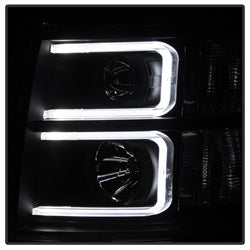 xTune Chevrolet Silverado 1500/Silverado 2500 HD/Silverado 3500 HD 07-13 Light Tube Style XTune Projector Headlights Black