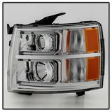 xTune Chevrolet Silverado 1500/Silverado 2500 HD/Silverado 3500 HD 07-13 Light Tube Style XTune Halo Projector Headlights Chrome