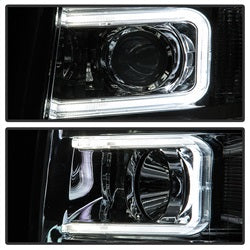 xTune Chevrolet Silverado 1500/Silverado 2500 HD/Silverado 3500 HD 07-13 Light Tube Style XTune Halo Projector Headlights Chrome