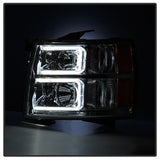 xTune Chevrolet Silverado 1500/Silverado 2500 HD/Silverado 3500 HD 07-13 Light Tube Style XTune Halo Projector Headlights Chrome