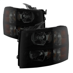 xTune Chevrolet Silverado 1500/Silverado 2500 HD/Silverado 3500 HD 07-13 Black Smoke XTune Crystal Headlights