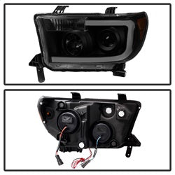xTune Toyota Sequoia/Tundra 08-13 Black Smoke XTune LED Light Bar Projector Headlights