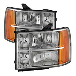 OE GMC Sierra 1500/Sierra 2500 HD/Sierra 3500 HD 07-13 Chrome Crystal OE Headlights