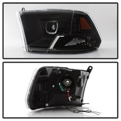 Akkon Dodge Ram 1500/Ram 2500/Ram 3500/1500/2500/3500 09-10 LED XTune Halo Projector Headlights Black