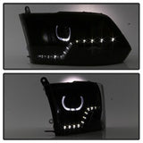 Akkon Dodge Ram 1500/Ram 2500/Ram 3500/1500/2500/3500 09-10 LED XTune Halo Projector Headlights Black Smoke