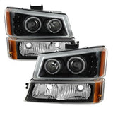 xTune Chevrolet Avalanche 1500/Avalanche 2500/Silverado 1500/Silverado 1500 Classic/Silverado 1500 HD/Silverado 1500 HD Classic 02-06 4 pc. XTune Projector Headlights/Bumper Lights LED Will Not Fit w/Body Cladding