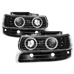 xTune Chevrolet Silverado 1500/Silverado 1500 HD/Silverado 2500/Silverado 2500 HD/Silverado 3500/Suburban 1500/Suburban 2500/Tahoe 99-02 4 pc. XTune Halo Projector Headlights LED w/Bumper Lights