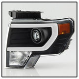 xTune Ford F-150 09-14 Halogen Model Only XTune DRL Light Bar Projector Headlights Not Compatible w/Factory Xenon/HID Model Black