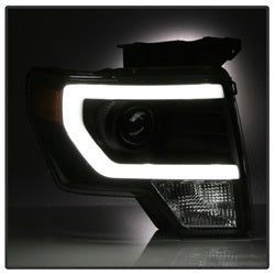 xTune Ford F-150 09-14 Halogen Model Only XTune DRL Light Bar Projector Headlights Not Compatible w/Factory Xenon/HID Model Black