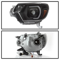 Akkon Toyota Tacoma 12-15 Black XTune DRL Light Bar Projector Headlights