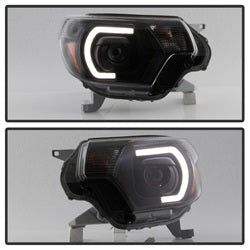Akkon Toyota Tacoma 12-15 Black XTune DRL Light Bar Projector Headlights
