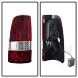 Akkon Chevy Silverado 1500 2500HD 03-06 /3500 04-06 (Not Fit Stepside) / and 2007 Silverado Classic C Shape LED Tail Lights - Red Clear